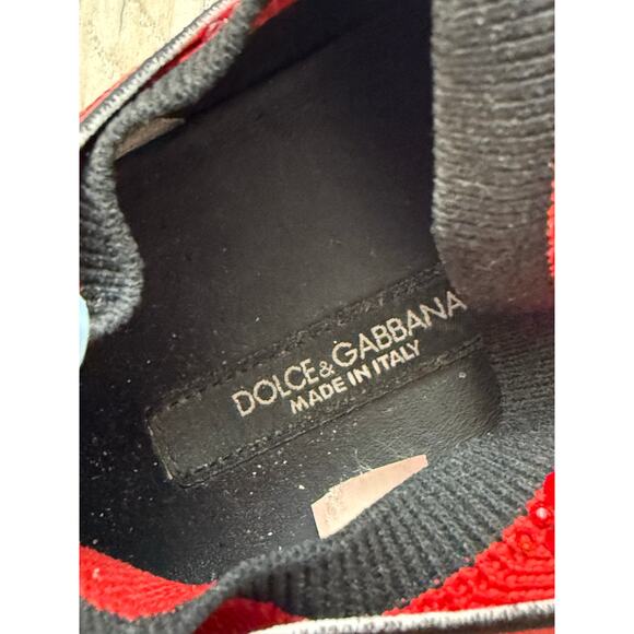 Dolce & Gabbana Sorrento Slip On Red Crystal Sneakers Size 40 Retail 1.3K - Picture 7 of 8
